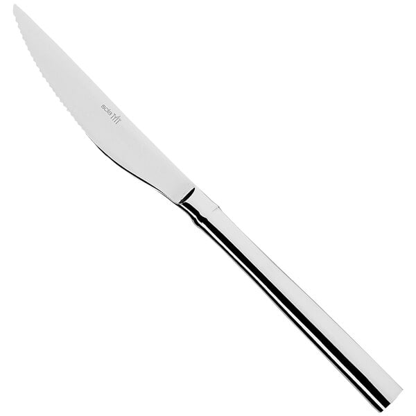 A Sola Palermo stainless steel steak knife with a silver handle.