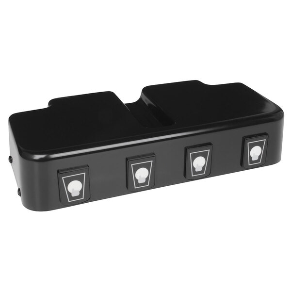 A black rectangular Bunn switch with buttons.