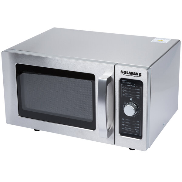 Solwave Stainless Steel Commercial Microwave with Dial Control - 120V