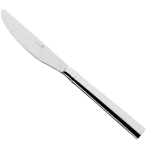 A Sola stainless steel butter knife with a silver handle.