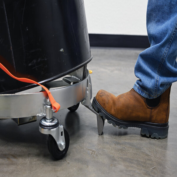 Vestil 1,000 lb. 23 1/2" Mobile Steel Tilting Drum Dolly with Handle DRUM-DRH-HR
