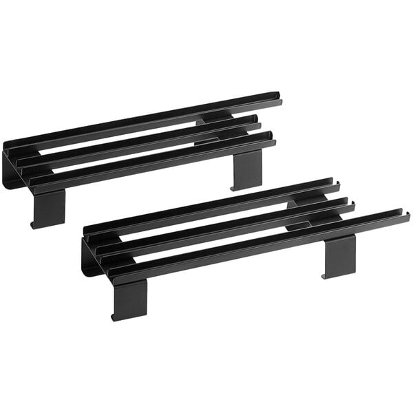 Backyard Pro warming rack brackets for PL2030 outdoor pellet grill - 2 black metal racks.