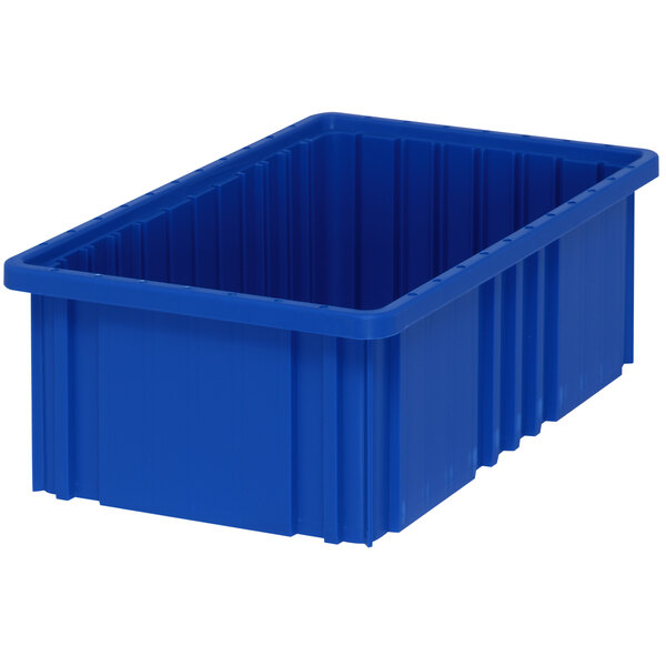 A blue plastic Quantum dividable container.