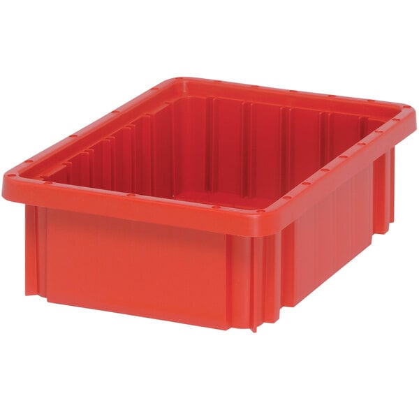 A Quantum red heavy-duty dividable container.