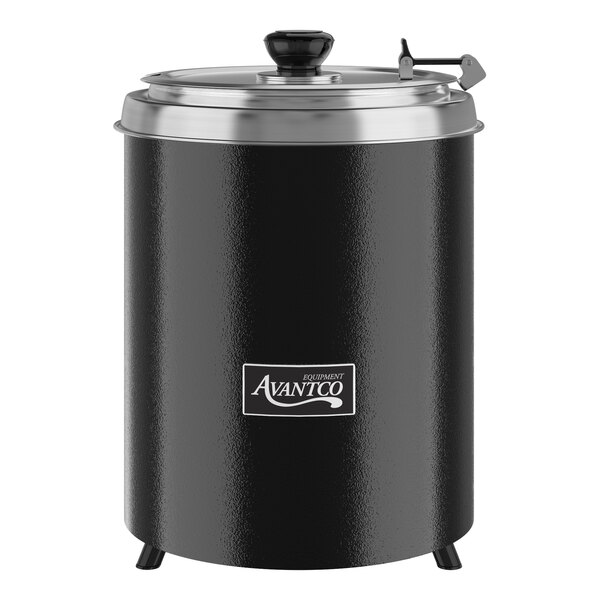Avantco W300BK 6 Qt. Round Black Warmer - 120V, 300W