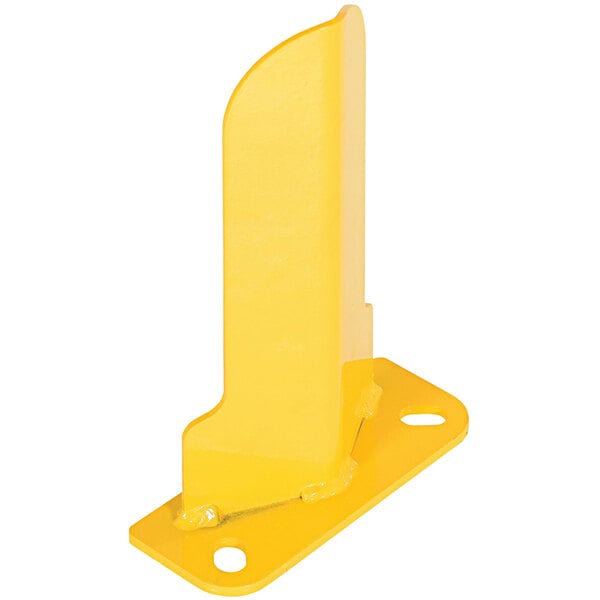 A yellow rectangular steel plate with holes.