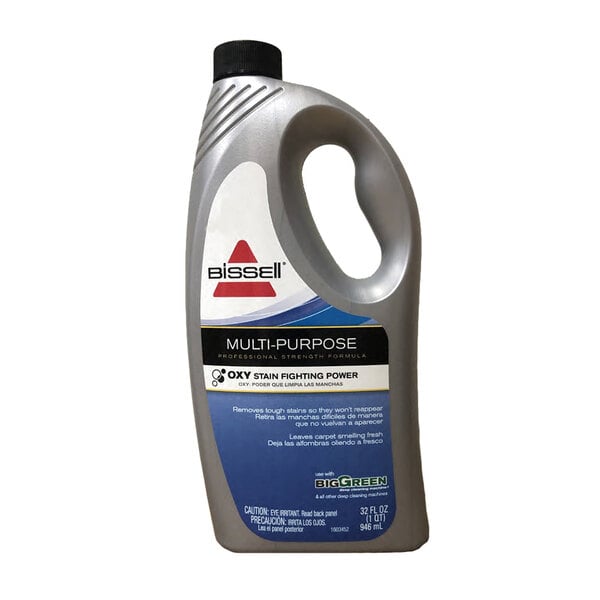 A 32 fl. oz. bottle of Bissell 2X Oxy Formula oxygen-boosted cleaning solution.