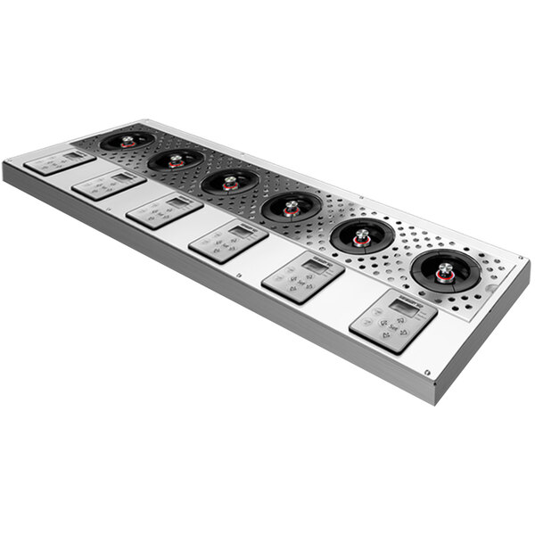 A silver rectangular ReverseTap beer dispenser with buttons and switches on it.