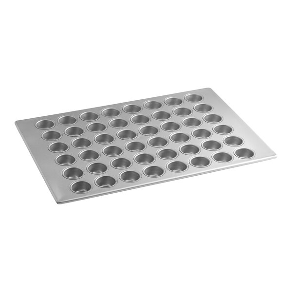 Baker's Lane 48 Cup 2.1 oz. Glazed Aluminized Steel Mini Muffin / Cupcake Pan - 26" x 18"