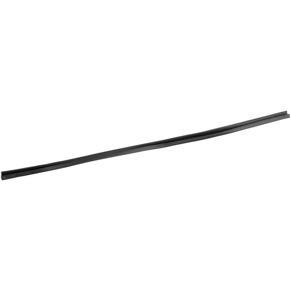 A black plastic strip for the top front glass of a ServIt heated display case on a white background.