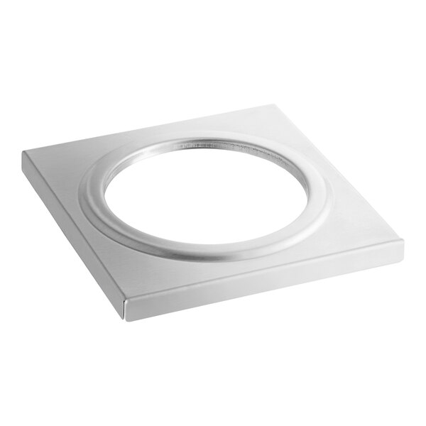 A silver square Carnival King replacement top plate with a circle in the center.