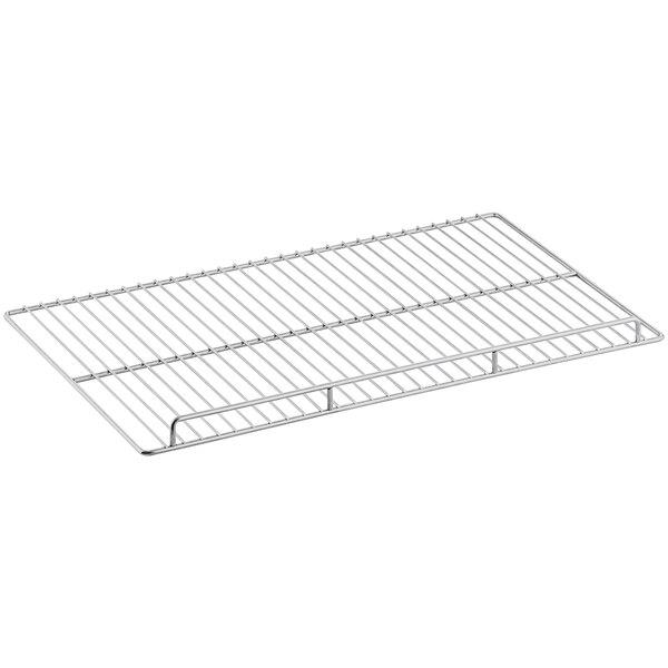 A metal rack with a wire grid designed to fit in a ServIt heated display case.