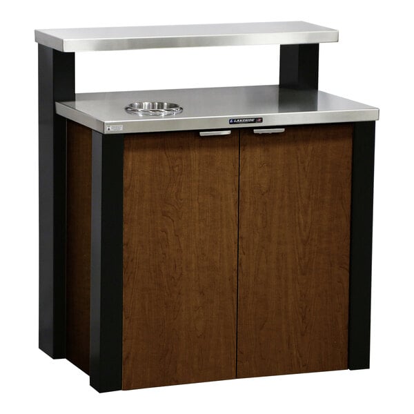 Lakeside 155045 Fit N' Finish Walnut Finishing Station with Top Access