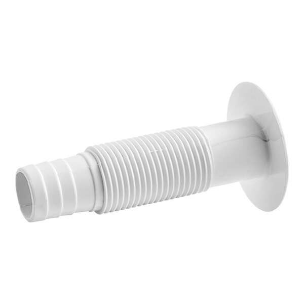 A white plastic tube with a hole in the end.