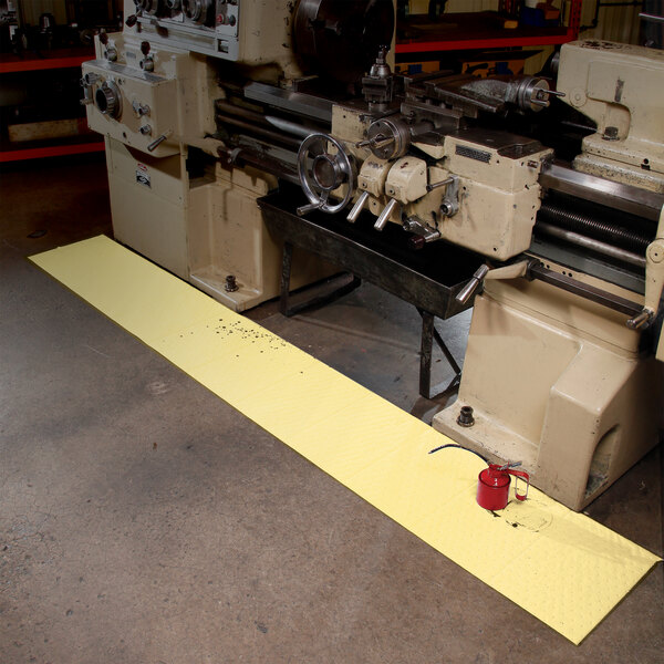 New Pig MAT625 150' x 15" Yellow High Visibility Absorbent Heavy Weight Mat Roll - 2/Pack