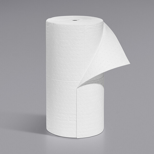 A white New Pig Oil-Based Liquids Absorbent Mat roll.