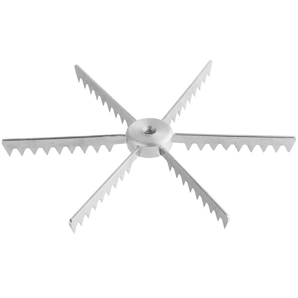 A metal star with many blades.