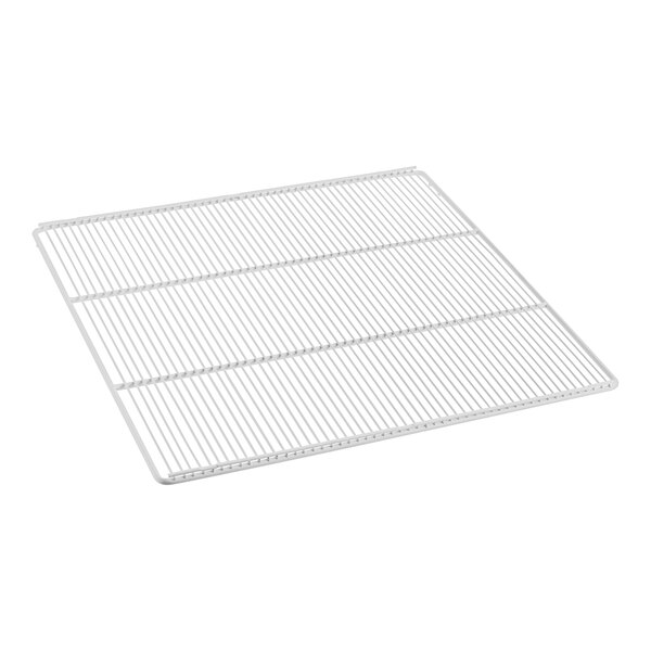 A white metal grid shelf for a Beverage-Air refrigerator on a white background.