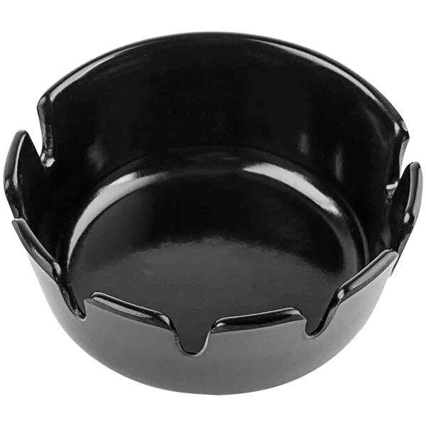 TableCraft 7-Inch Round Black Plastic Safety Ashtray – Outdoor, Bars, Cigars (Made In Thailand)