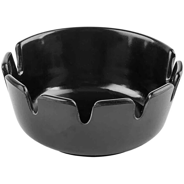 A black Tablecraft deepwell ashtray.