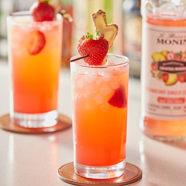  Monin - HomeCrafted Strawberry Ginger Lemonade Cocktail Mixer,  Ready-to-Use Drink Mix, Refreshingly Sweet & Tart Flavor, Just Add Vodka,  Perfect for Cocktails & Iced & Frozen Beverages (750 ml) : Grocery