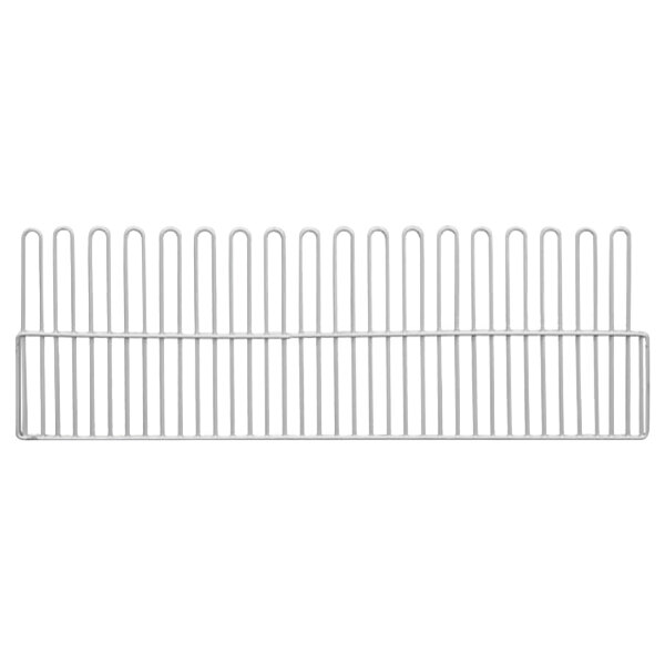 A white metal Quantum long divider for a wire basket.