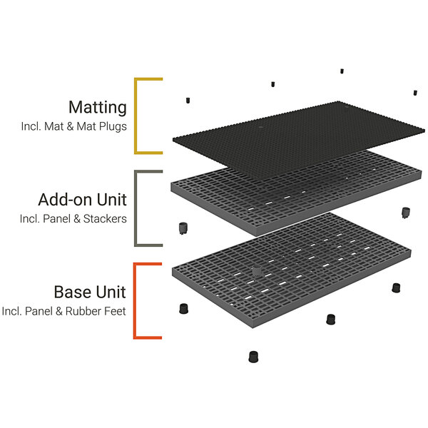 A diagram of a SPC Industrial Add-A-Level stackable work platform base unit.