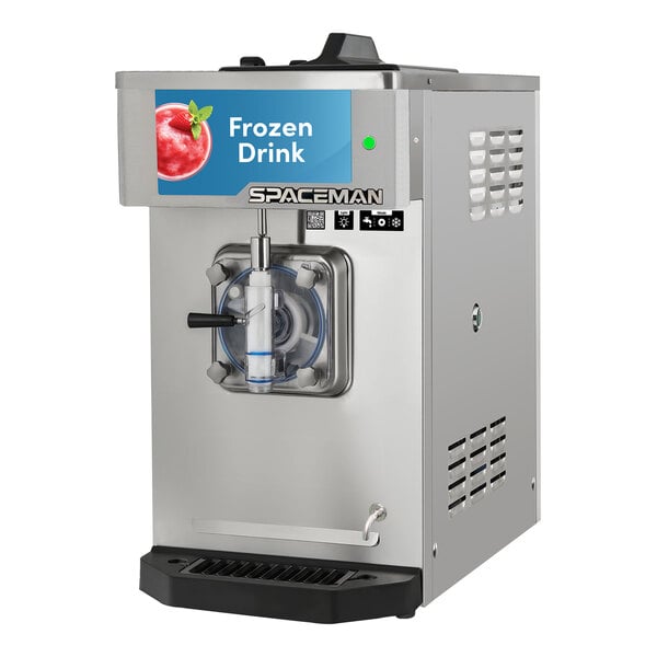 A stainless steel single bowl frozen drink machine designed for making slushies or granitas.
