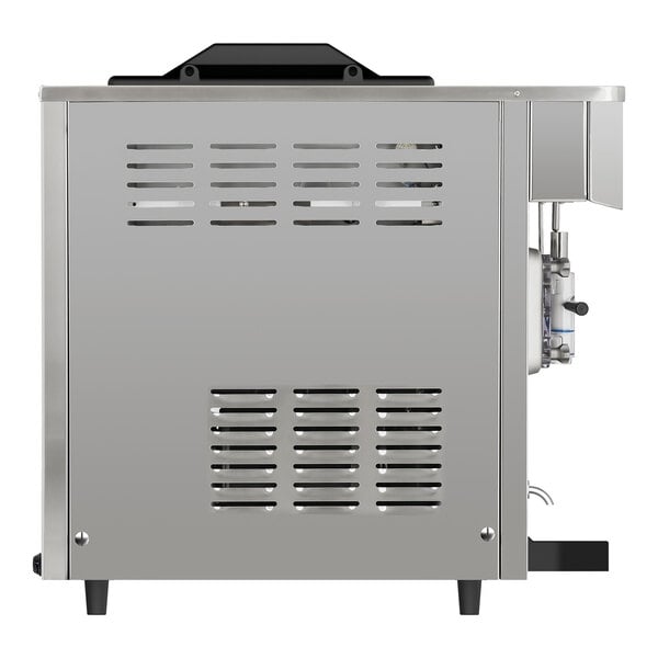 A stainless steel single bowl slushy and granita frozen drink machine.