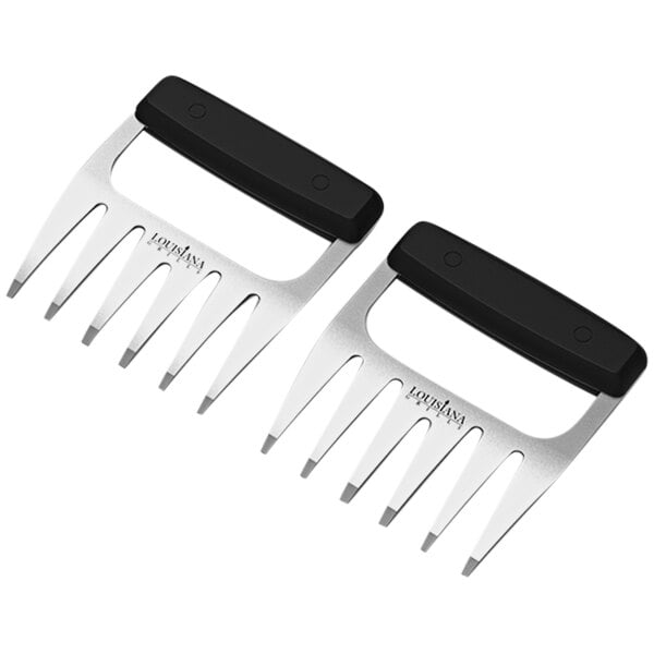 Two black Louisiana Grills meat claws with soft-touch handles.