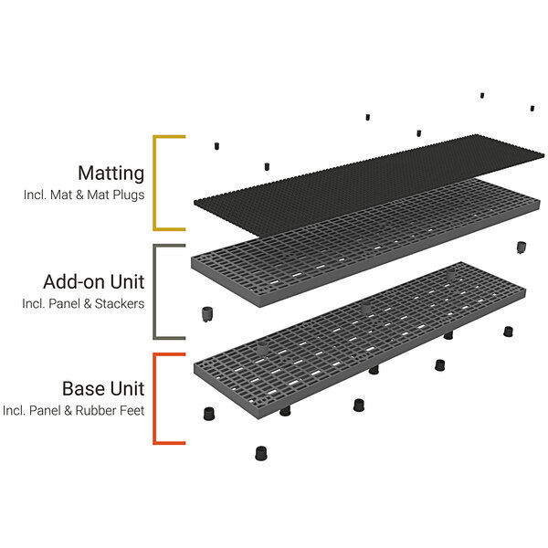 SPC Industrial Add-A-Level anti-fatigue work platform matting diagram.