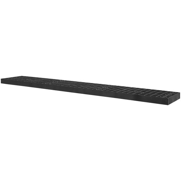 A black rectangular SPC Industrial Add-A-Level work platform add-on with holes.
