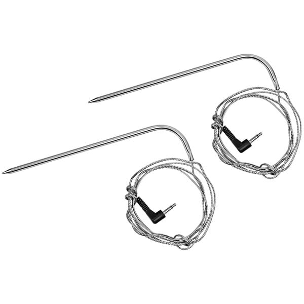 Two metal wires with hooks on the ends.
