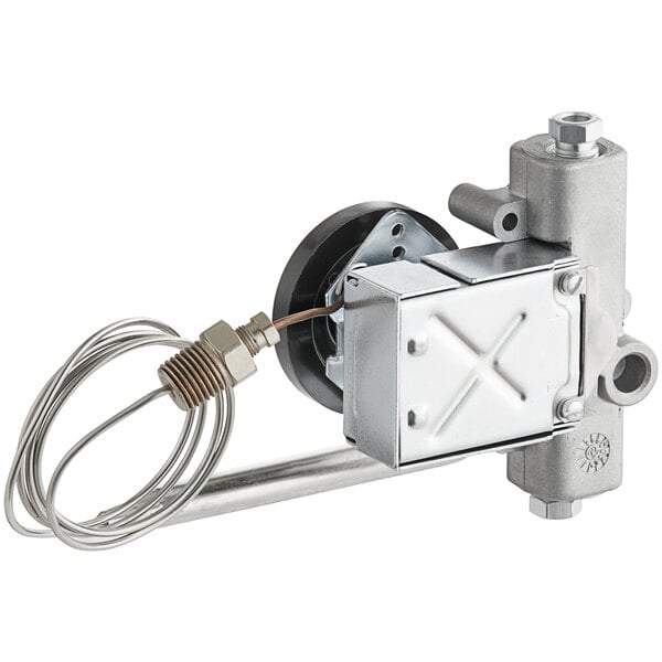 A close-up of a Robertshaw Industries gas cooking control thermostat.