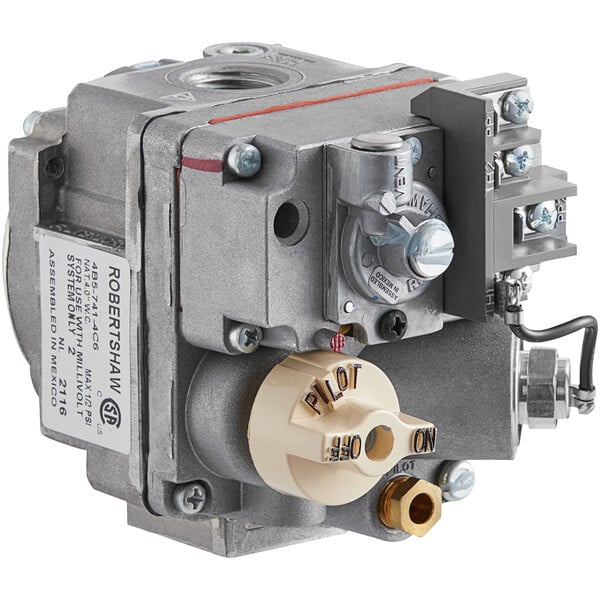 A Robertshaw Industries gas valve with a metal housing.