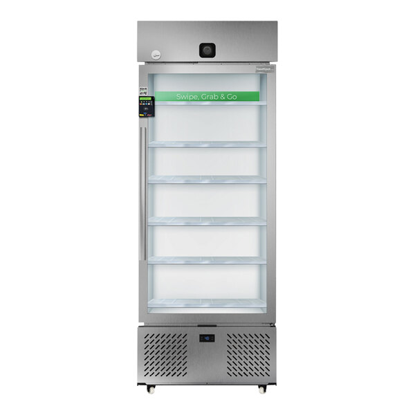 A FoodSpot fresh food vending machine with a clear glass door.