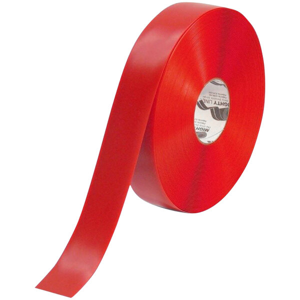 A roll of Mighty Line red safety tape.