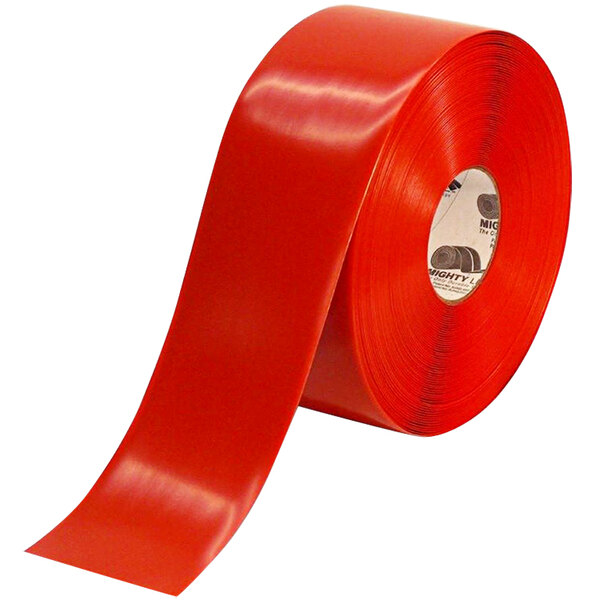 A roll of Mighty Line red safety tape.