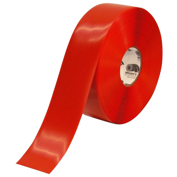 A roll of red Mighty Line safety floor tape.