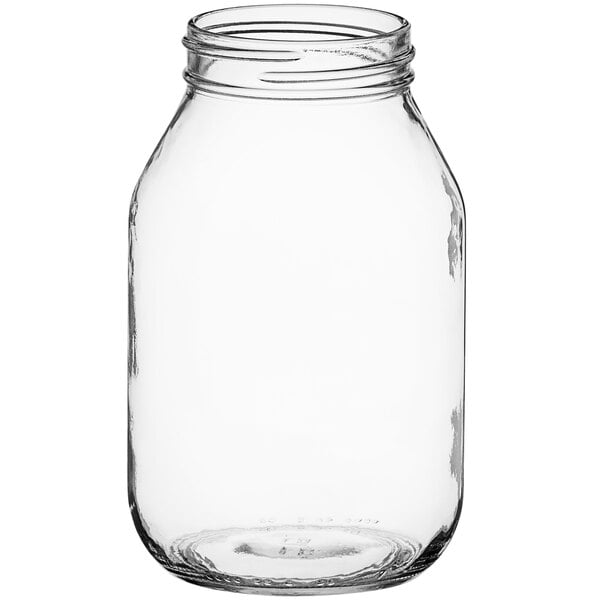 A clear glass jar with a lid.