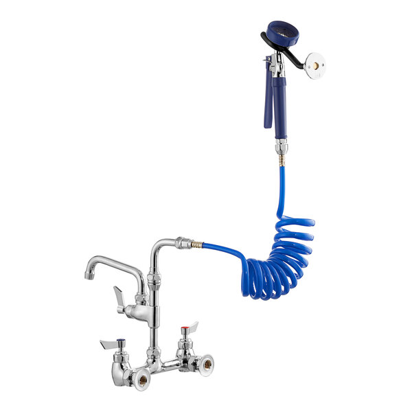 T&S Brass 013539-45 Pet Grooming Coiled Hose - Blue Replacement Hose For Grooming Stations