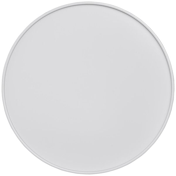 An American Metalcraft Unity white melamine plate with a white border.