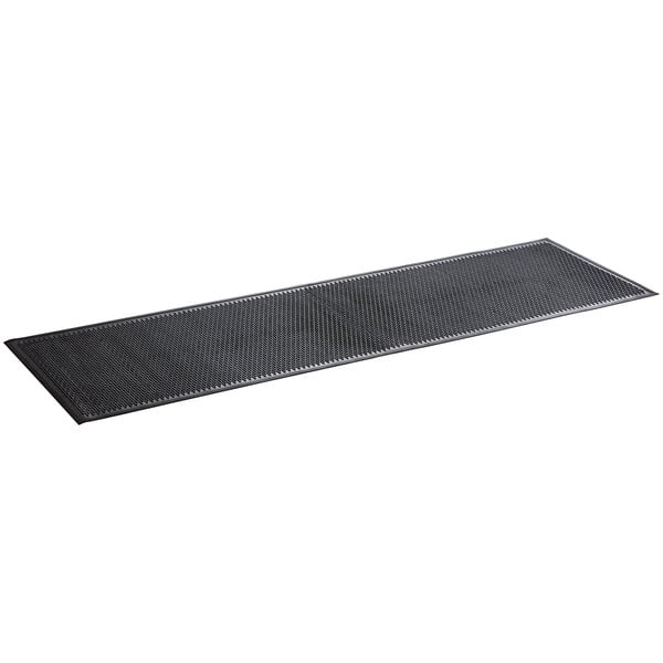 A black Lavex rubber safety mat with a ridged surface.