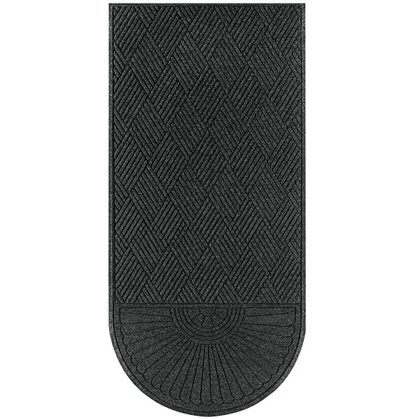 A black rectangular WaterHog entrance mat with a diamond pattern.