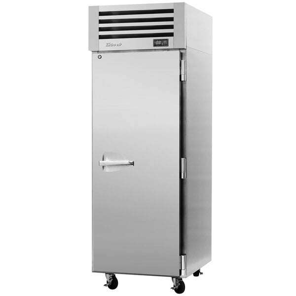 A Turbo Air Premiere Pro Series reach-in freezer with a solid door.