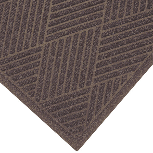 A brown WaterHog Eco Premier entrance mat with a fabric border and smooth backing.