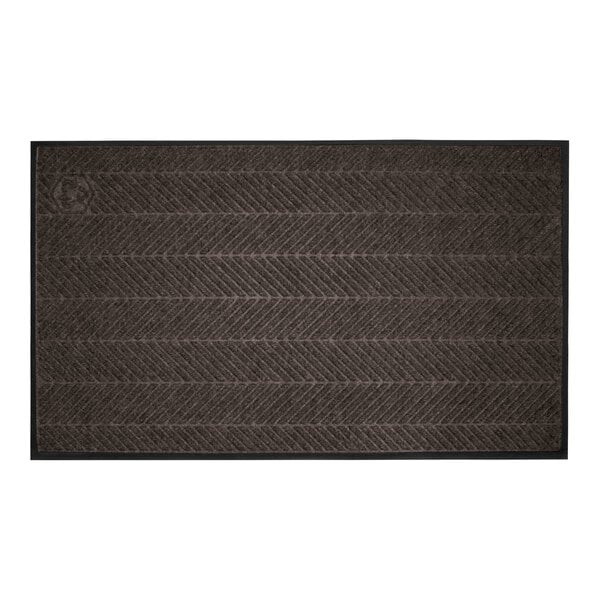 A rectangular brown mat with a subtle diagonal stripe pattern and a black border.