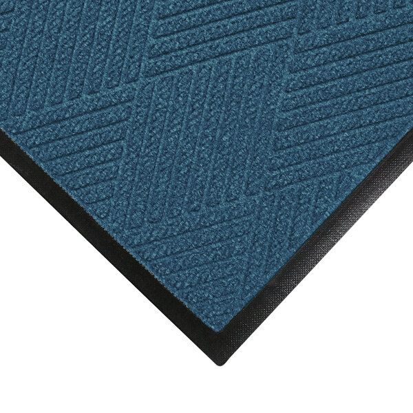 A blue WaterHog Eco Premier doormat with black rubber border.