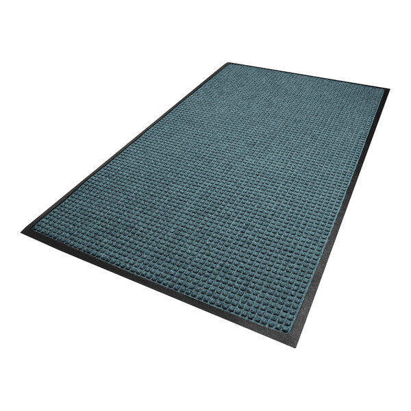 M+A Matting WaterHog Classic 4' x 6' Medium Blue Mat with Classic Rubber Border and Smooth Backing