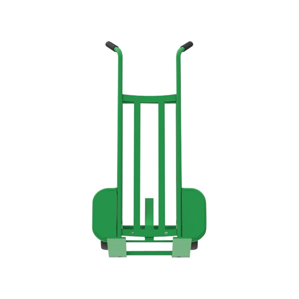 A green Valley Craft steel mini pallet truck with black handles.